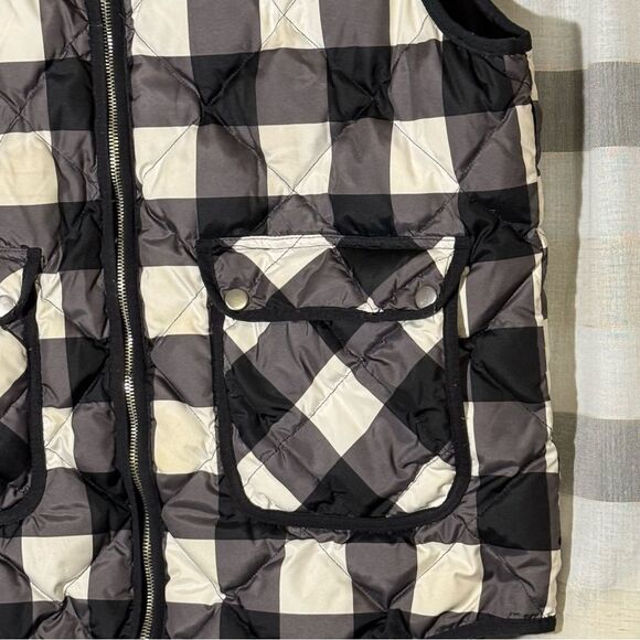 Woolrich duck down size XL Black and White Checkered Vest - Picture 2 of 7